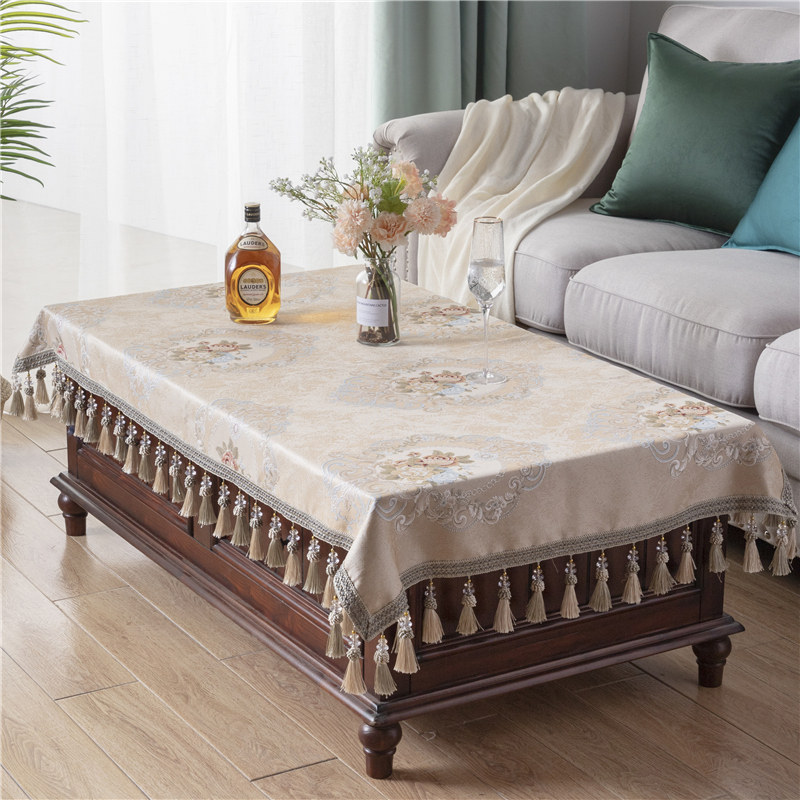 茶几桌布椭圆形客厅欧式奢华长方形家用台布正方形方X桌布艺餐桌
