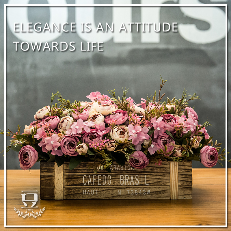 美式栅栏仿真花i家居假花装饰花盆栽摆件塑料干花客厅茶几绢花摆