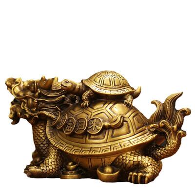 黄铜品HAW玄武龙龟招财母子系龟财福归来龙列摆件工艺办公室桌面