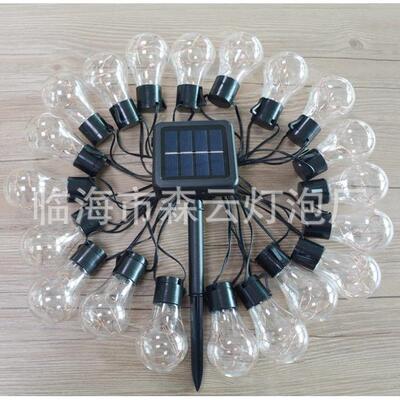 太阳能遥控灯庭泡复工业风灯串户EPV外院防水古彩圣灯诞节日灯