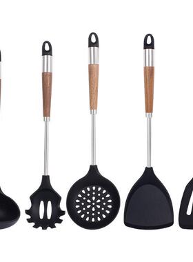 五件BAIDE003套不粘锅炒厨菜铲子硅胶铲勺硅汤套胶具装烹饪锅铲勺