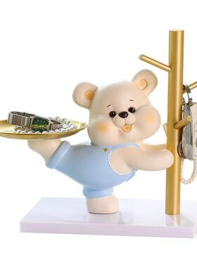 呆萌小熊治愈XL201系纳摆件入户收匙收纳托盘日生礼物女可爱桌钥