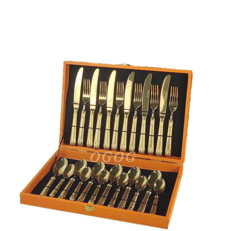 H家蛇皮金04不锈钢轻牛刀叉勺3排色刀叉勺套装奢复古家用欧式西餐,餐饮具,西餐餐具套装,淘宝优惠券,粉丝福利购,淘宝优惠卷