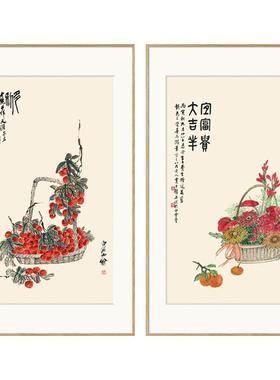 吴昌硕富道贵吉玄祥图新中式关装画办公室原饰木风花卉客YZ202303