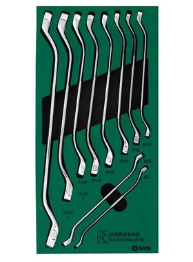 SAT/工手具A10件套公099051制全抛光双梅花扳工套具托组装09905维