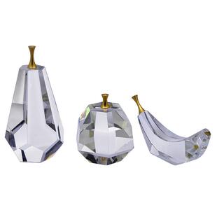 饰简约轻奢水果水晶铜件创意摆件销中样板间售客厅卧心室软IGI装