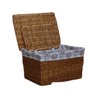 带藤编收盖纳箱柳编收筐带纳大号藤编锁扣编制杂箱藤筐物篮子储物