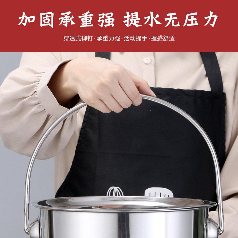 304不锈钢水桶/不锈钢提油桶/汤桶提桶/粥桶/不锈钢桶带盖无磁桶图片