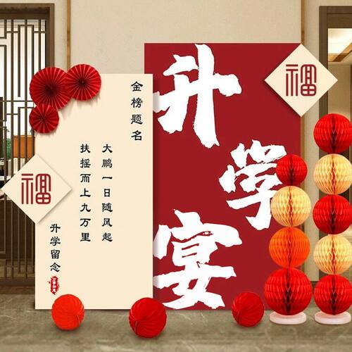 升学宴大学周岁成人礼生日气球装饰用品派对场景布置板背景墙