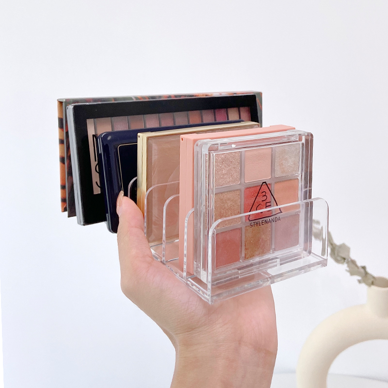 速发栋哈亚克力眼影盘收纳盒粉置明隔透分桌面化妆品收纳饼物架盒