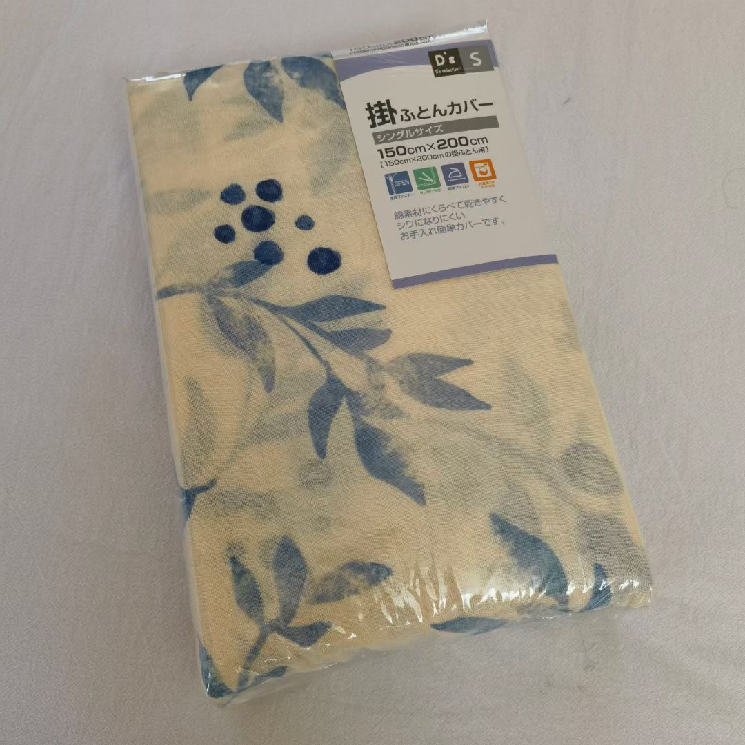 速发日单纯棉纱布被罩150×200春夏可贴身柔软透气吸汗单人冬绒布