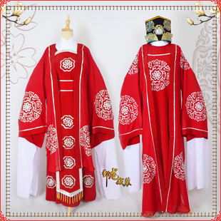 团花对披 夫人对披新款 速发对曲古官影视老生老旦戏披装 员员外服装