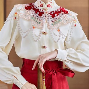 速发云肩马面裙配饰假中式上衣中国风明制立领汉服衬衣领子新领