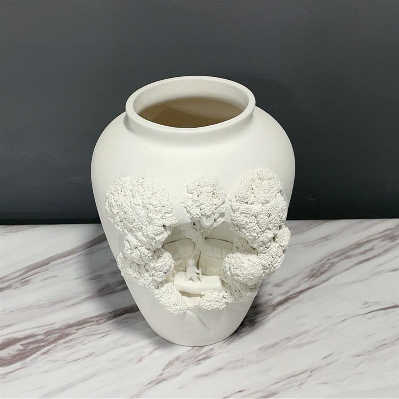 现货速发简约样板间客厅陶瓷抽象艺术山景雕塑摆件样品屋展示中心