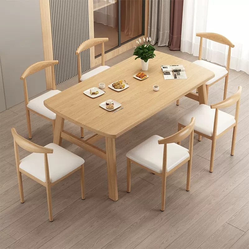 速发餐桌椅用合约吃饭桌小户型餐桌家组简长方形吃饭桌子餐椅