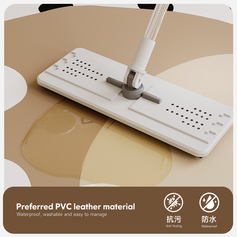 速发地垫儿童阅读区pvc防水可擦洗高级感圆形卧室床边儿童房地毯