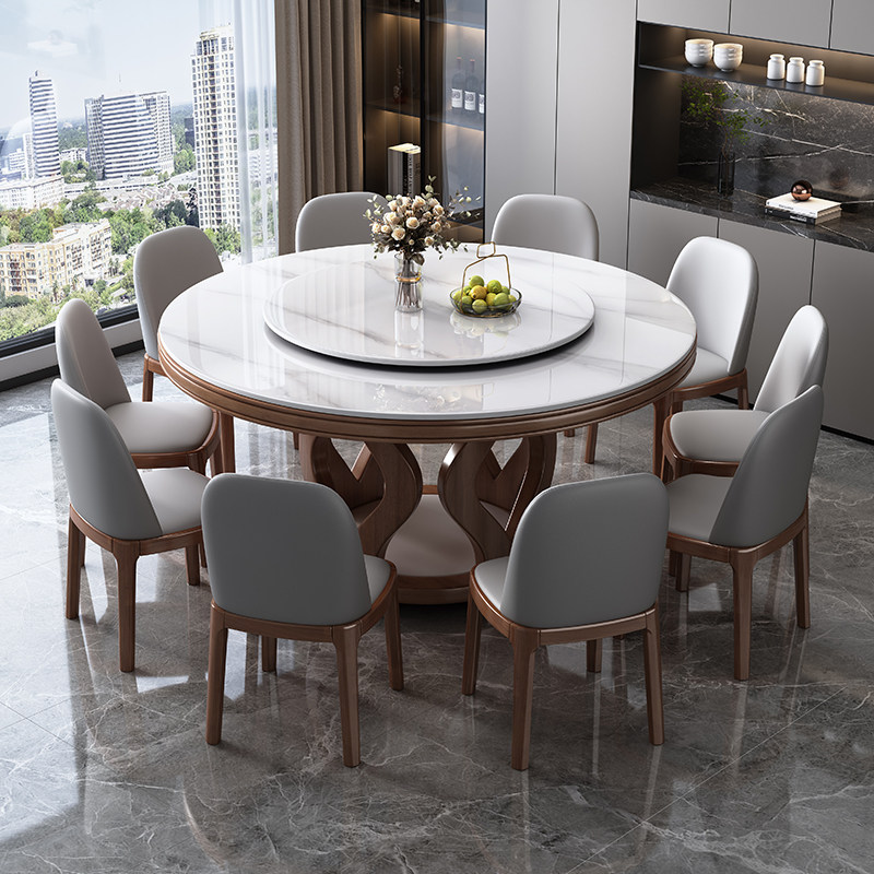 岩板餐桌椅组合新款现代简约大小户型圆形实木带转盘家用吃饭桌子,住宅家具,岩板餐桌,淘宝优惠券,粉丝福利购,淘宝优惠卷