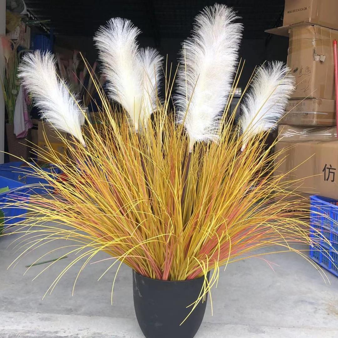 仿真狗尾巴草仿真草堆景观制作软装道具草丛团草芦苇装饰草橱窗