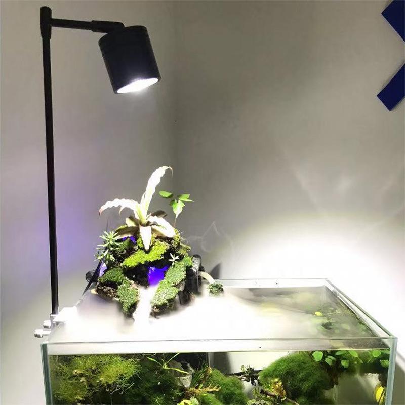 鱼缸射灯LED全光谱水草灯造景高亮筒灯小型水族箱草缸夹灯