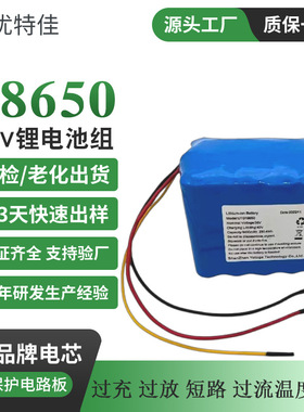 18650锂电池组10串2并6400mAh 36V滑板车太阳能灯动力电池厂家