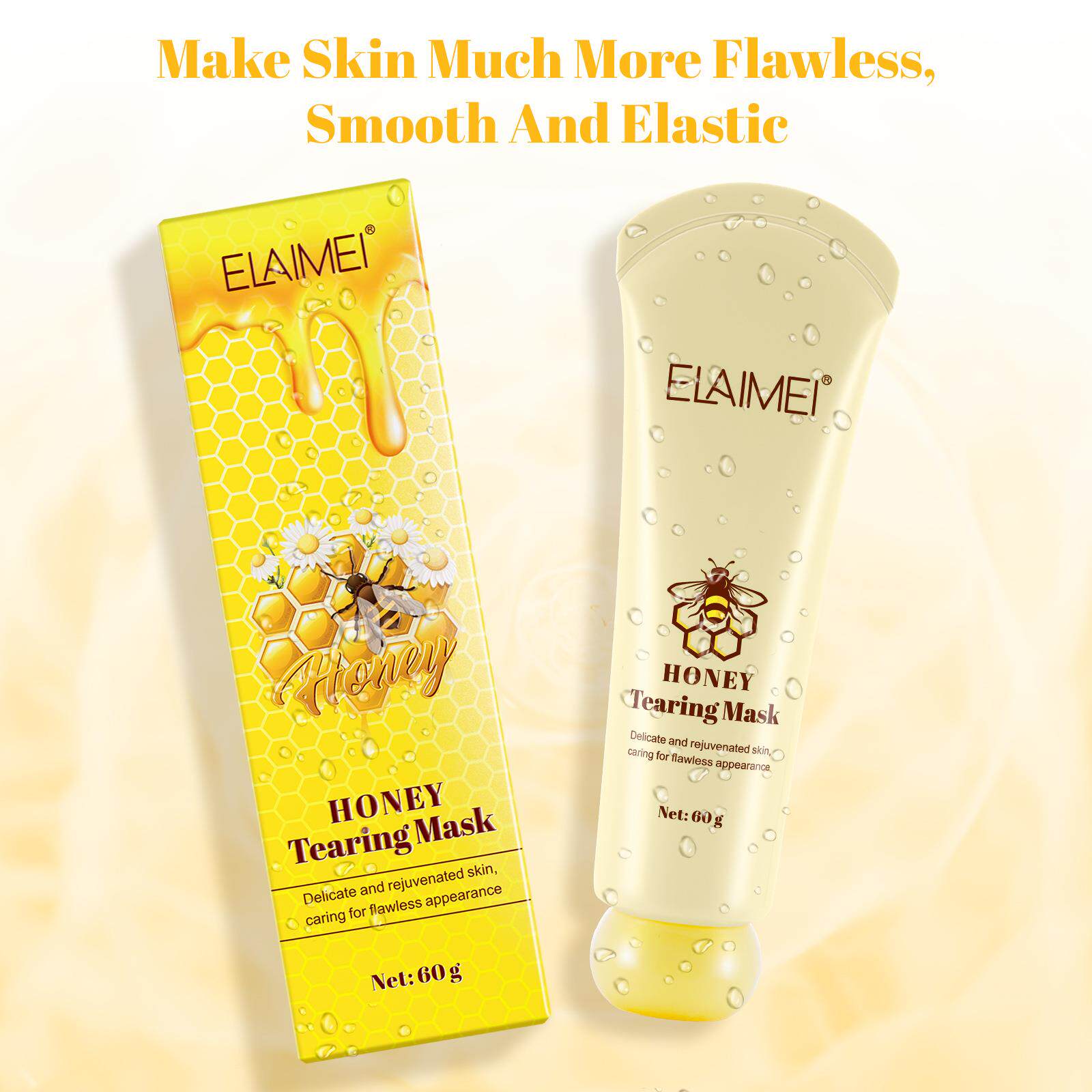 外贸蜂蜜撕拉面膜提亮肤色紧致毛孔温和滋润修护涂抹面膜