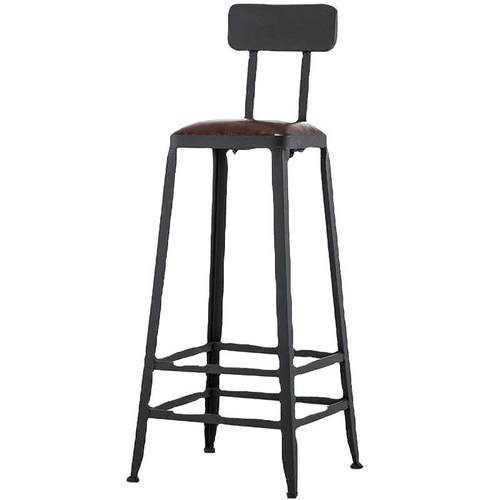 金属靠背高脚椅现代吧台椅简约铁艺吧椅美式餐厅酒吧椅barstool