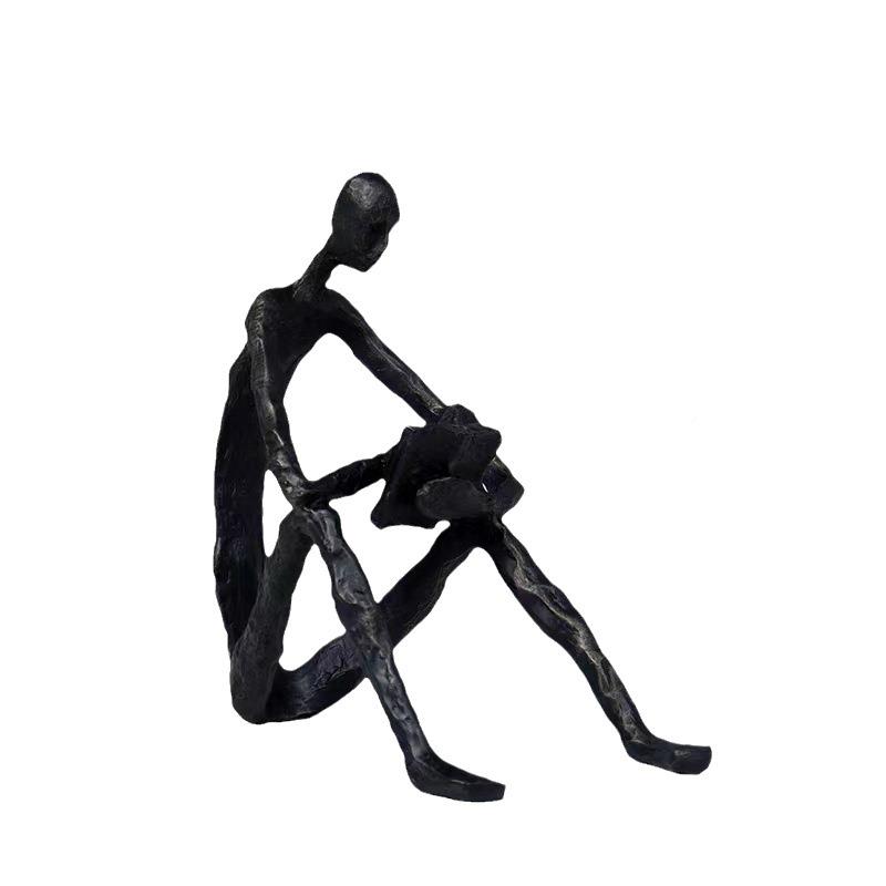 代抽象意看现OSF书物金属人样板间摆件家居客厅电视柜创书房软装