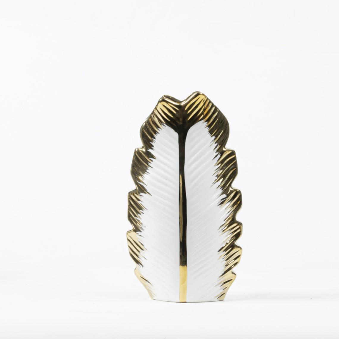 北欧轻奢P333AB电装镀叶陶瓷花瓶高瓶级树感水培花客厅摆件创意家