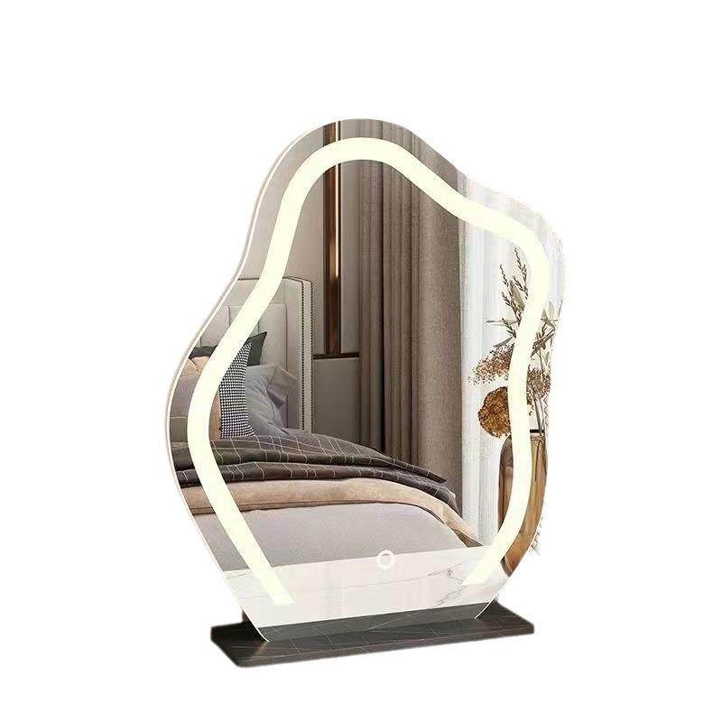 轻奢LED高级智能镜台式云朵化妆镜桌面带灯梳妆镜主卧梳妆台镜子