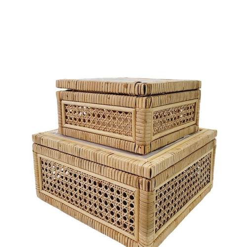 199系列高颜值藤编收纳盒复古收纳编织中式盒摆饰兼收纳用家居藤