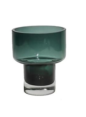 现简代约墨绿色玻璃花插花摆件家居样饰板房餐瓶厅桌面插花装0772