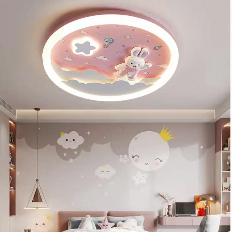LED新款卡通灯具大全男女孩宇航员独角兽星球太空人卧室吸顶灯