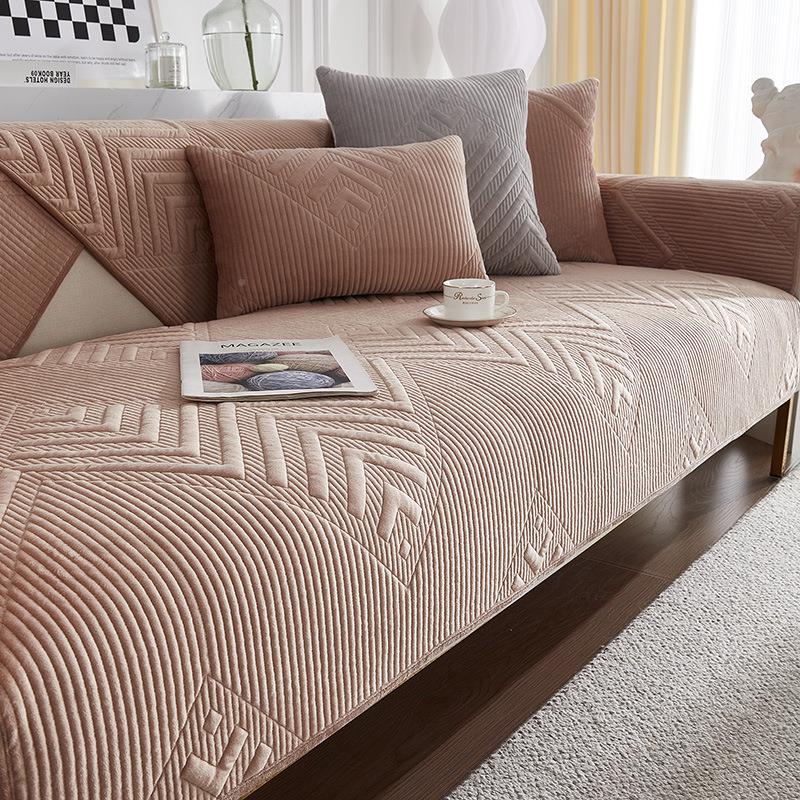 发垫毛坐绒加厚沙简约四季通用轻奢LuXi冬季防滑垫北欧发皮沙套罩