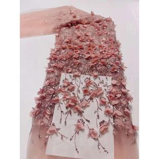 纳蕾丝面料lace 洒金车花3D满幅花边彩色亮片花边西双版 新款 时装