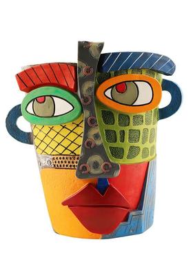 多肉花盆树脂摆件装饰】人脸花园微景观树脂盆景DIY制作现货