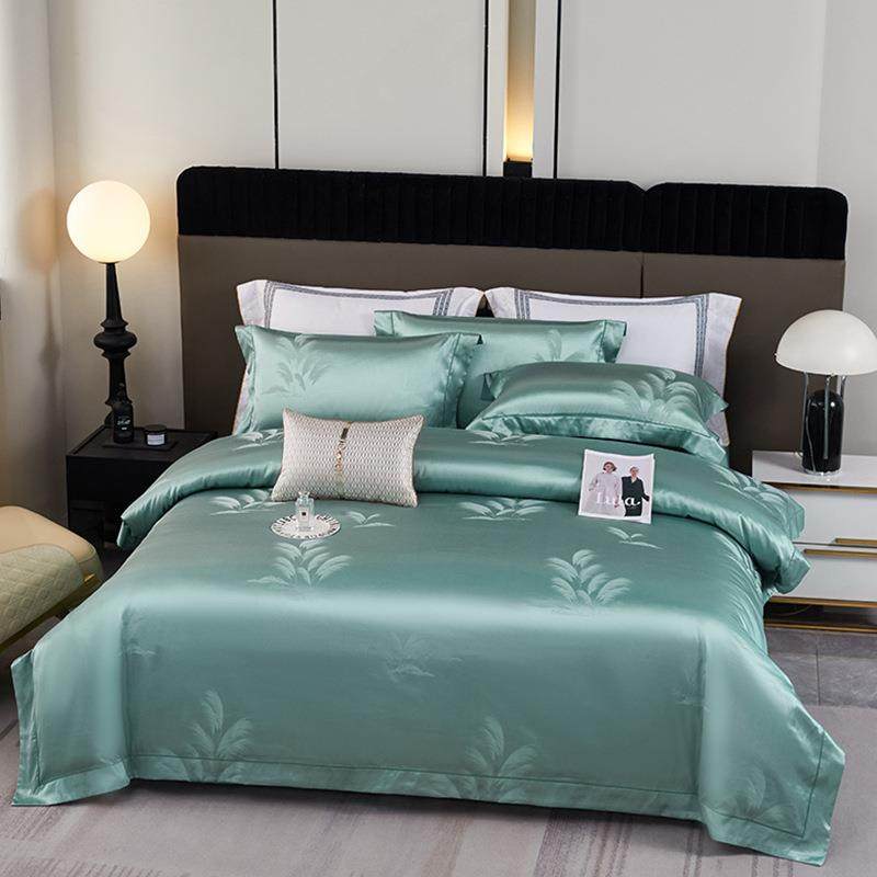 欧式贡缎提花全棉床盖四件套直销婚庆刺绣被套床单床上用品,床上用品,床品套件/四件套/多件套,淘宝优惠券,粉丝福利购,淘宝优惠卷