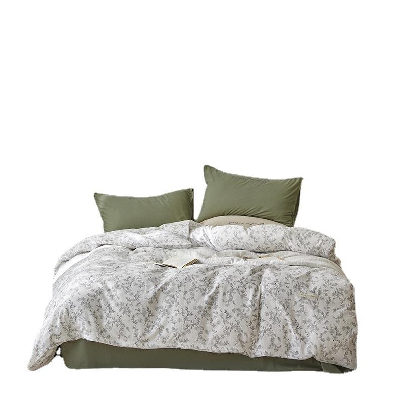 全棉有氧双层棉单AT件被套床亲肤单透气纱纯棉小碎花被罩纯双人床