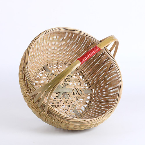 快速发货纯手工编 老式手s提竹编竹篮子 菜篮子 购物篮 收纳篮 家