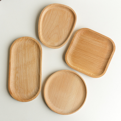 快速发货ains简约榉木圆形托盘餐盘杯盘桌面木质香薰置物收纳盘拍