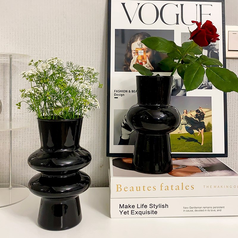 速发花瓶摆件客厅面花饰奢桌插装轻复古养水培绿植创意