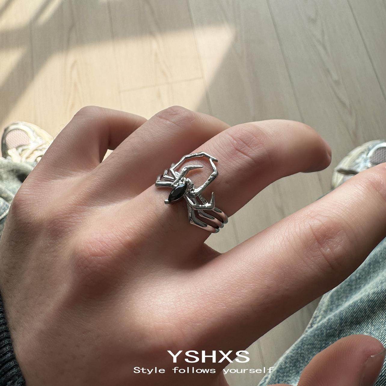 暗黑复古异性蜘蛛甜酷辣妹个性时尚高级感朋克嘻哈食指戒开口指环,饰品/流行首饰/时尚饰品新,戒指/指环,淘宝优惠券,粉丝福利购,淘宝优惠卷