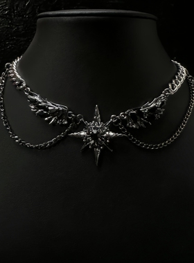 暗黑项链男款高级感choker翅膀小众亚文化颈链女原创设计感锁骨链