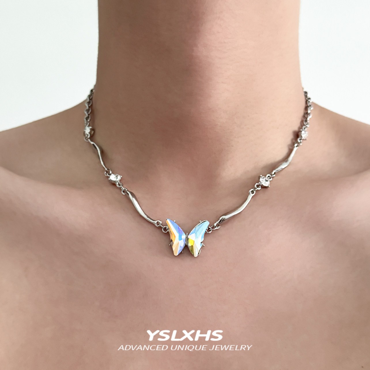 蝴蝶渐变项链女choker高级感锁骨链甜酷辣妹配饰男小众设计感颈链,饰品/流行首饰/时尚饰品新,项链,淘宝优惠券,粉丝福利购,淘宝优惠卷