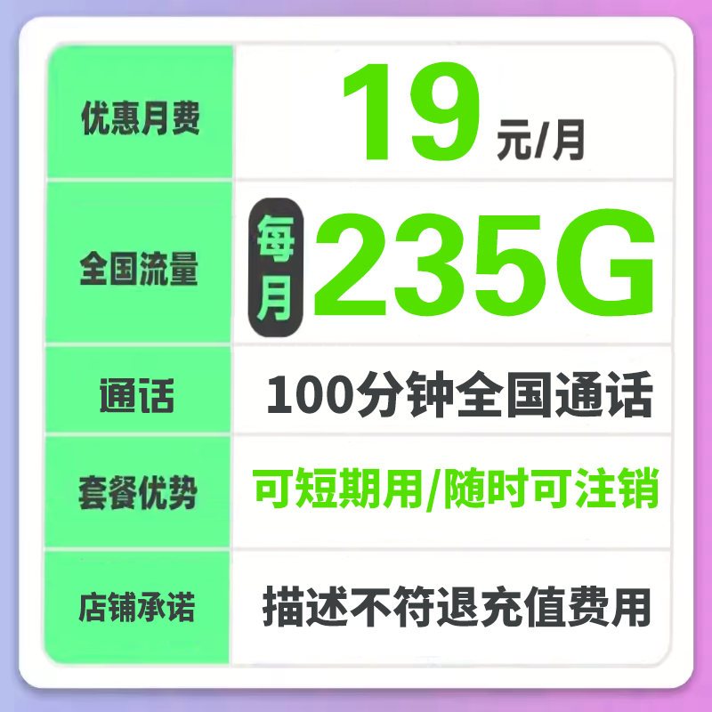 中国联通流量卡纯上网卡大流量无线限手机卡全国通用大王卡电话卡