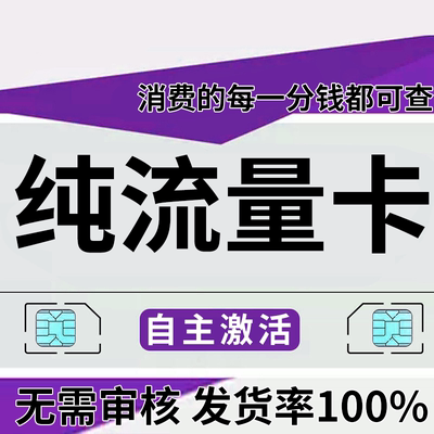 流量卡纯流量上网卡无线限流量不可通话不限速无号手机电话大王卡