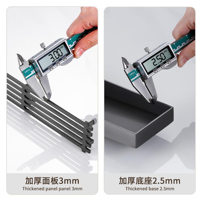 55宽极窄长条形304不锈钢枪灰线性长地漏斜坡排水配黄铜防臭下水