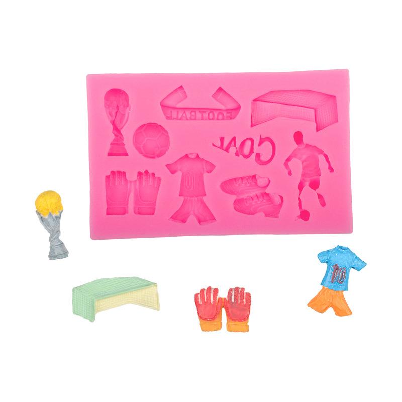 足球篮球运动员套装主题翻糖蛋糕硅胶模具巧克力蛋糕烘焙装饰配件