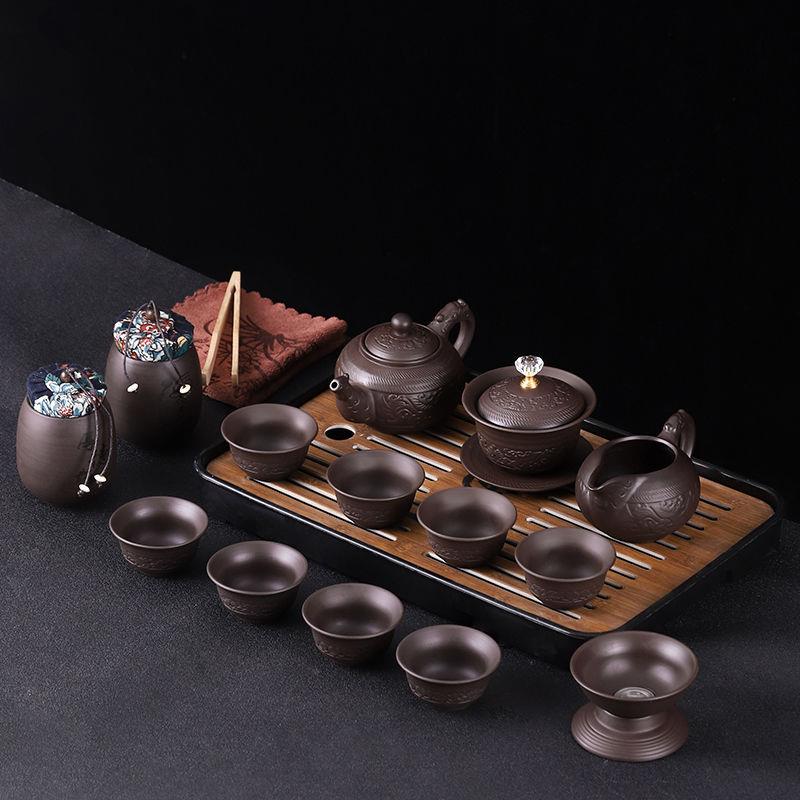 宜兴紫砂旅行功夫茶具小套装整套家用陶瓷便携户外旅游伴手礼工厂