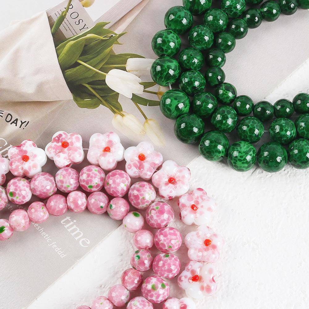 跨境玻璃混色满天星圆珠串珠子手工手串项链吊坠材料配件