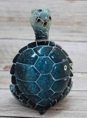 跨境瑜伽打坐卡通冥想海龟乌龟动物树脂雕像桌面摆件家居花园打坐